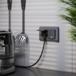 Рамка из поликарбоната для двойной розетки Stream графит W0082104