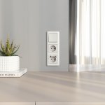 Выключатель одноклавишный (перламутровый рифленый) W1110013