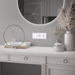 Выключатель одноклавишный с подсветкой (белый) W1110101