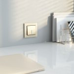 Выключатель одноклавишный с подсветкой (шампань) W1110111