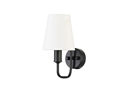 Donolux Modern бра, абажур белого цвета, шир 12,5 см, выс 24,5 см, вын 19 см, 1хЕ14 40W, цвет арматуры черный