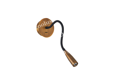 Donolux Бра, 3Вт, L100xW30xH380мм, 155Лм, 36°, 3000K, IP20, Ra>80, темная бронза, блок питания в комплекте