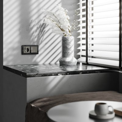 Выключатель одноклавишный проходной с подсветкой (графит акрил) W1112144 Выключатель одноклавишный проходной с подсветкой (графит акрил) W1112144