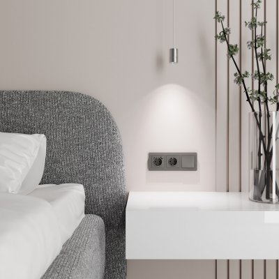 Клавиша для выключателя перекрестного (графит акрил) W1119044 Клавиша для выключателя перекрестного (графит акрил) W1119044