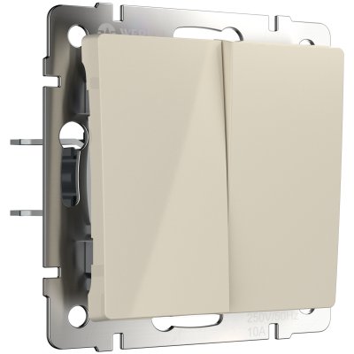 Выключатель двухклавишный (слоновая кость) W1120003 Выключатель двухклавишный (слоновая кость) W1120003