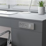 Выключатель двухклавишный (cеребряный рифленый) W1120009