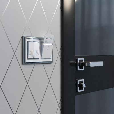 Выключатель двухклавишный для отелей (белый) W1120801 Выключатель двухклавишный для отелей (белый) W1120801