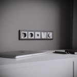 Выключатель двухклавишный проходной с подсветкой серебряный матовый W1122165