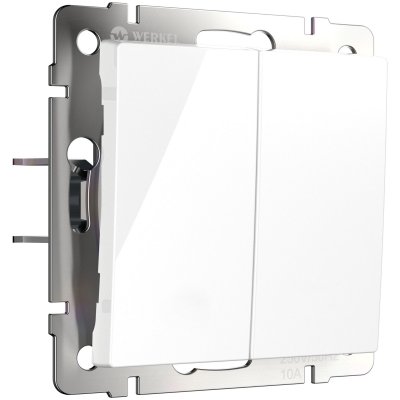 Выключатель двухклавишный с самовозвратом (белый) W1122401 Выключатель двухклавишный с самовозвратом (белый) W1122401