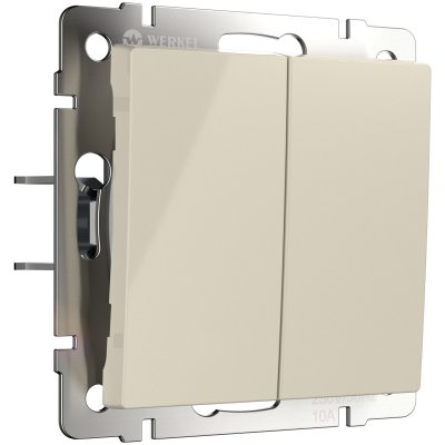 Выключатель двухклавишный с самовозвратом (слоновая кость) W1122403 Выключатель двухклавишный с самовозвратом (слоновая кость) W1122403