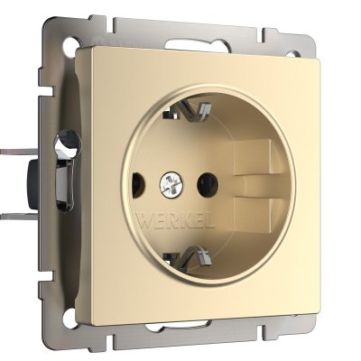 Розетка с заземлением (шампань) W1171011 Розетка с заземлением (шампань) W1171011