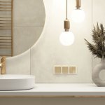 Розетка влагозащ. с зазем. с защит. крышкой и шторками N (шампань рифленый) W1171210