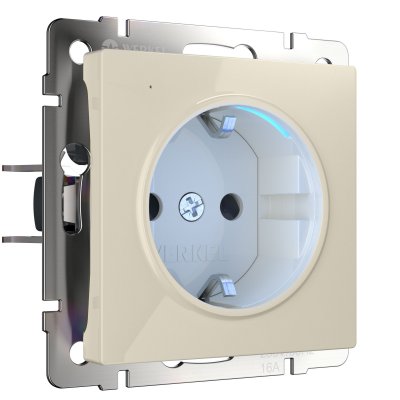 Розетка с подсветкой (слоновая кость) W1171403 Розетка с подсветкой (слоновая кость) W1171403