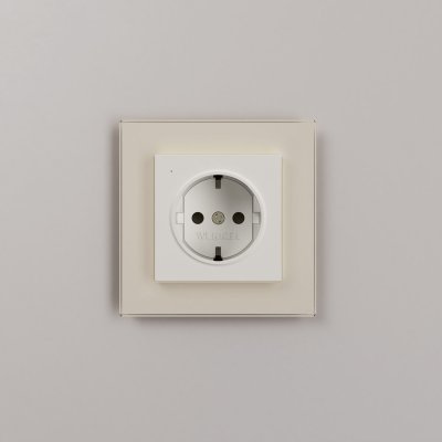 Розетка с подсветкой W (айвори матовый) W1171462