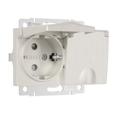 Розетка двойная влагозащ. с зазем. с защит. крышками и шторками (перламутровый рифленый) W1172213 Розетка двойная влагозащ. с зазем. с защит. крышками и шторками (перламутровый рифленый) W1172213