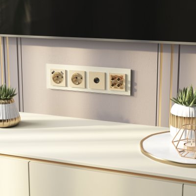 ТВ-розетка оконечная (шампань рифленый) W1183010 ТВ-розетка оконечная (шампань рифленый) W1183010