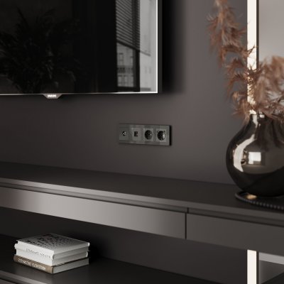 ТВ-розетка оконечная (графит акрил) W1183044 ТВ-розетка оконечная (графит акрил) W1183044