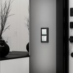 Выключатель двухклавишный проходной с подсветкой белый W1222101