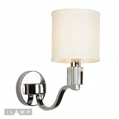 Настенный светильник iLamp Miami W2337-1 Никель+беж Настенный светильник iLamp Miami W2337-1 Никель+беж