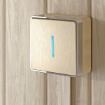 Выключатель одноклавишный с подсветкой Gallant шампань рифленый W5010110