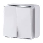 Выключатель  двухклавишный  Gallant белый W5020001