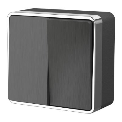 Выключатель двухклавишный Gallant графит рифленый W5020004 Выключатель двухклавишный Gallant графит рифленый W5020004