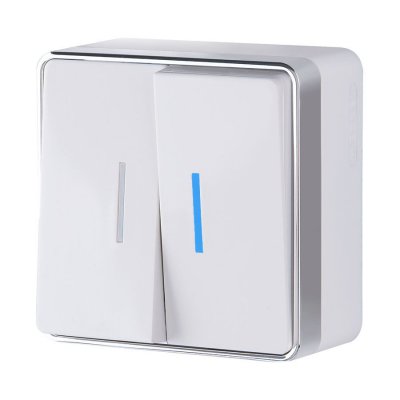 Выключатель двухклавишный с подсветкой Gallant белый W5020101 Выключатель двухклавишный с подсветкой Gallant белый W5020101