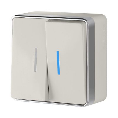 Выключатель двухклавишный с подсветкой Gallant слоновая кость W5020103