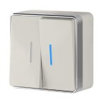 Выключатель двухклавишный с подсветкой Gallant слоновая кость W5020103
