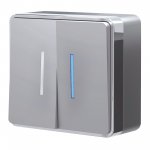 Выключатель двухклавишный с подсветкой Gallant серебряный W5020106