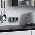 Розетка с заземлением Gallant графит рифленый W5071004