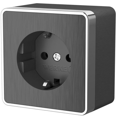 Розетка с заземлением Gallant графит рифленый W5071004 Розетка с заземлением Gallant графит рифленый W5071004