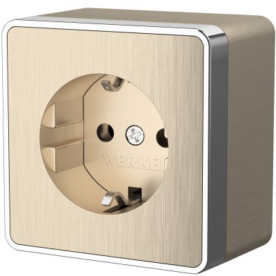 Розетка с заземлением Gallant шампань рифленый W5071010 Розетка с заземлением Gallant шампань рифленый W5071010