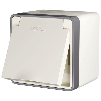 Розетка влагозащ. с зазем. с защит. крышкой и шторками Gallant слоновая кость W5071203