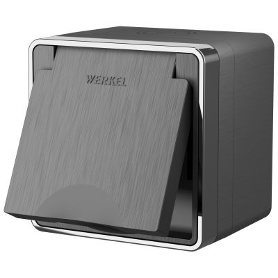 Розетка влагозащ. с зазем. с защит. крышкой и шторками Gallant графит рифленый W5071204 Розетка влагозащ. с зазем. с защит. крышкой и шторками Gallant графит рифленый W5071204