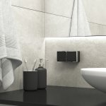 Розетка влагозащ. с зазем. с защит. крышкой и шторками Gallant черный/хром W5071235