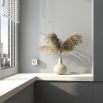 Розетка с заземлением, шторками и USB тип A+C Gallant слоновая кость W5071703