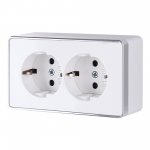 Розетка двойная с заземлением Gallant белая W5072101