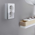 Розетка двойная с заземлением Gallant белая W5072101