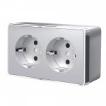Розетка двойная с заземлением Gallant серебряный W5072106