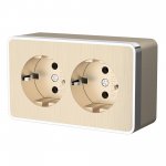 Розетка двойная с заземлением Gallant шампань рифленый W5072110