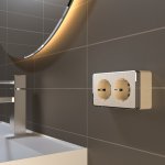 Розетка двойная с заземлением Gallant шампань рифленый W5072110