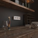 Розетка тройная с заземлением и шторками Gallant белая W5073101