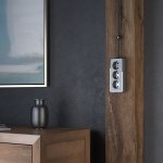 Розетка тройная с заземлением и шторками Gallant графит рифленый W5073104