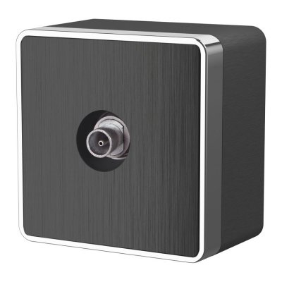 ТВ-розетка оконечная Gallant графит рифленый W5083004 ТВ-розетка оконечная Gallant графит рифленый W5083004