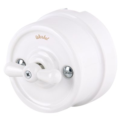 Выключатель на 4 положения двухклавишный белый ретро W5620001 Выключатель на 4 положения двухклавишный белый ретро W5620001