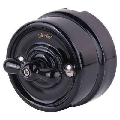 Выключатель на 4 положения двухклавишный черный ретро W5620008