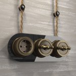 Переключатель/выключатель одноклавишный бронзовый ретро W5712012