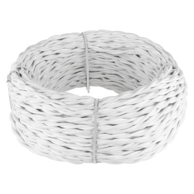 Ретро кабель витой 2х2,5 белый 20 м (под заказ) W6452301