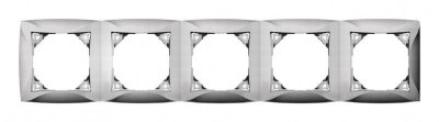 Lexel Дуэт серебро Рамка 5-ти местная (SE WDE000305)